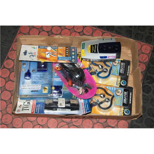 FLAT OF ASSORTED UNUSED ELECTRONICS