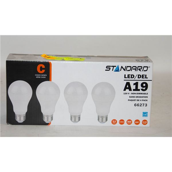 STANDARD LED LIGHT BULB PACKS. C SERIES BOX OF 4.