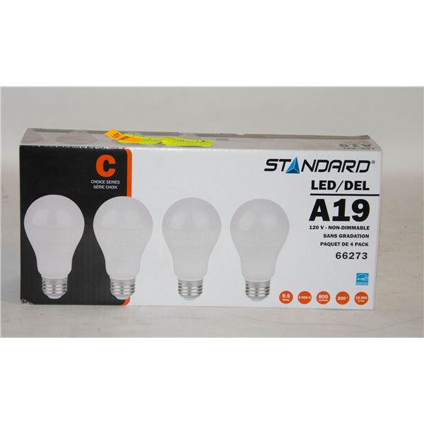 STANDARD LED LIGHT BULB PACKS. C SERIES BOX OF 4.