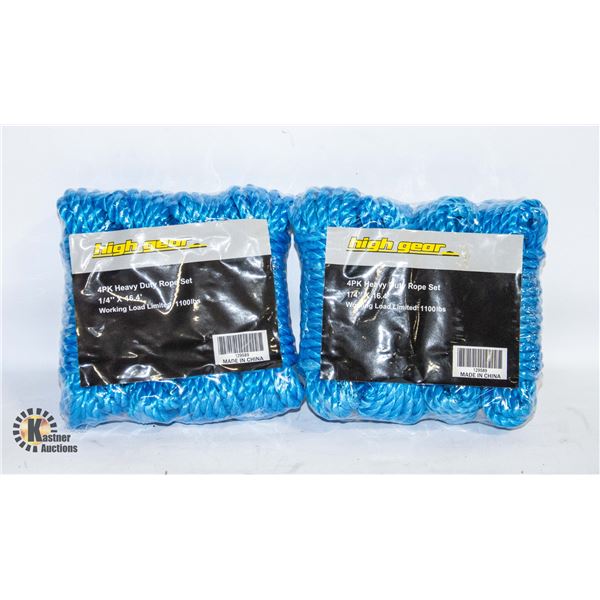 2 NEW 4 PACKS HIGH GEAR HEAVY DUTY ROPE SET 16.4FT