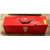 Image 1 : RED METAL TOOLBOX 2 COMPARTMENT FULL OF