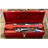 Image 2 : RED METAL TOOLBOX 2 COMPARTMENT FULL OF