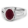 Image 2 : 14KT White Gold 2.3ctw Ruby and Diamond Ring