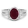 Image 3 : 14KT White Gold 2.3ctw Ruby and Diamond Ring