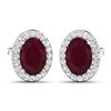 Image 2 : 14KT White Gold 1.7ctw Ruby and Diamond Earrings