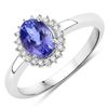14KT White Gold 0.86ctw Tanzanite and White Diamond Ring