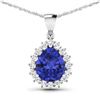 14KT White Gold 3.25ctw Tanzanite and Diamond Pendant