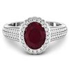 Image 1 : 14KT White Gold 2.3ct Ruby and Diamond Ring