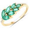 14KT Yellow Gold 0.68ctw Zambian Emerald and White Diamond Ring