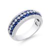 14KT White Gold 1.25ctw Blue Sapphire and Diamond Ring