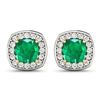 14KT Yellow Gold 1.92ctw Zambian Emerald and Diamond Earrings