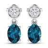 14KT White Gold 1.4ctw London Blue Topaz and Diamond Earrings