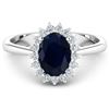 14KT White Gold 2.10ct Blue Sapphire and Diamond Ring