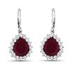 Image 2 : 14KT White Gold 3.7ctw Ruby and Diamond Earrings