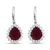 Image 3 : 14KT White Gold 3.7ctw Ruby and Diamond Earrings