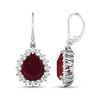 Image 4 : 14KT White Gold 3.7ctw Ruby and Diamond Earrings