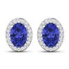 14KT White Gold 1.24ctw Tanzanite and Diamond Earrings