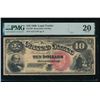 1880 $10 Jackass Legal Tender Note PMG 20