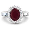 Image 3 : 14KT White Gold 2.3ctw Ruby and Diamond Ring