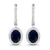 14KT White Gold 2.6ctw Blue Sapphire and Diamond Earrings
