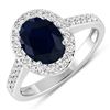 14KT White Gold 2.1ctw Blue Sapphire and Diamond Ring