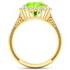 Image 4 : 14KT Yellow Gold 2.6ctw Peridot and Diamond Ring
