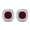 Image 1 : 14KT White Gold 2.44ctw Ruby and Diamond Earrings