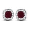 Image 2 : 14KT White Gold 2.44ctw Ruby and Diamond Earrings