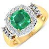 14KT Yellow Gold 2.07ct Zambian Emerald and Diamond Ring
