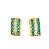 Plated 18KT Yellow Gold 1.02ctw Green Agate and Diamond Earrings