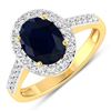 14KT Yellow Gold 2.1ctw Blue Sapphire and Diamond Ring