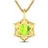 Image 2 : 14KT Yellow Gold 1.85ctw Peridot and Diamond Pendant