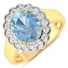 14KT Yellow Gold 1.9ctw Aquamarine and Diamond Ring
