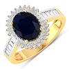14KT Yellow Gold 2.1ctw Blue Sapphire and Diamond Ring
