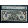 1899 $2 Mini Porthole Silver Certificate PMG 40