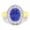 Image 3 : 14KT Yellow Gold 2.21ctw Tanzanite and Diamond Ring