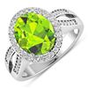 14KT White Gold 3.85ctw Peridot and Diamond Ring