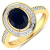 14KT Yellow Gold 2.1ctw Blue Sapphire and Diamond Ring