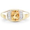 Plated 14KT Yellow Gold 1.30ct Citrine and White Topaz Ring