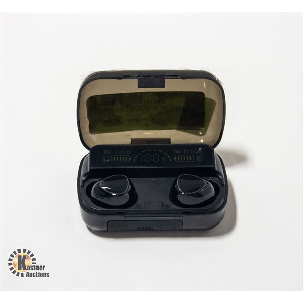 NEW EARBUDS IN BLACK CHARGING CASE