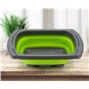 Image 1 : NEW GREY & GREEN RECTANGULAR COLLAPSIBLE COLANDER