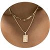Image 1 : NEW TASISO 14K GOLD LAYERED "Q" PENDANT NECKLACE