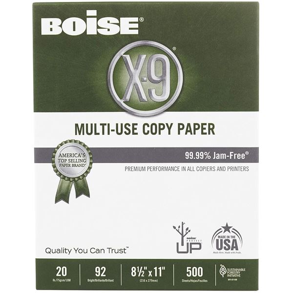 NEW BOISE X-9 MULTI PURPOSE COPY PAPER, 500 SHEETS