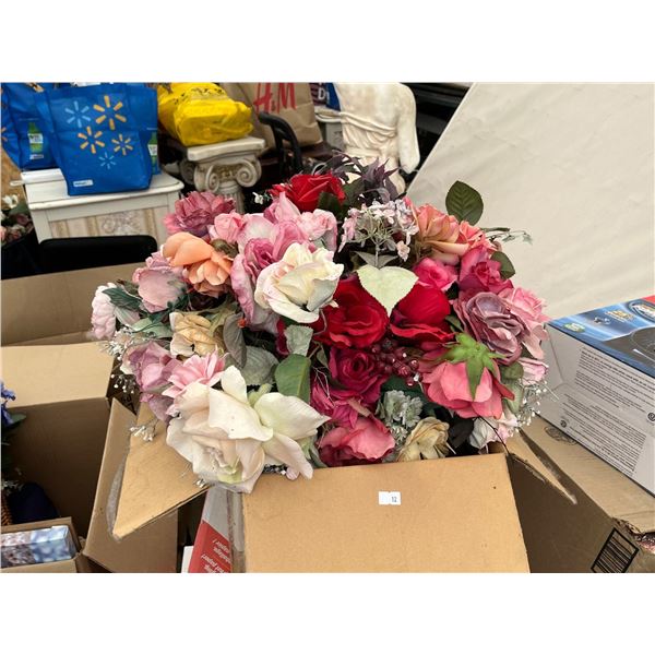 Box of Artificial Flowers