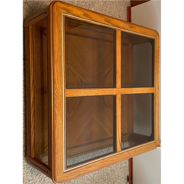 Low Profile Square Coffee Table 49x23 Wood w/ Glass