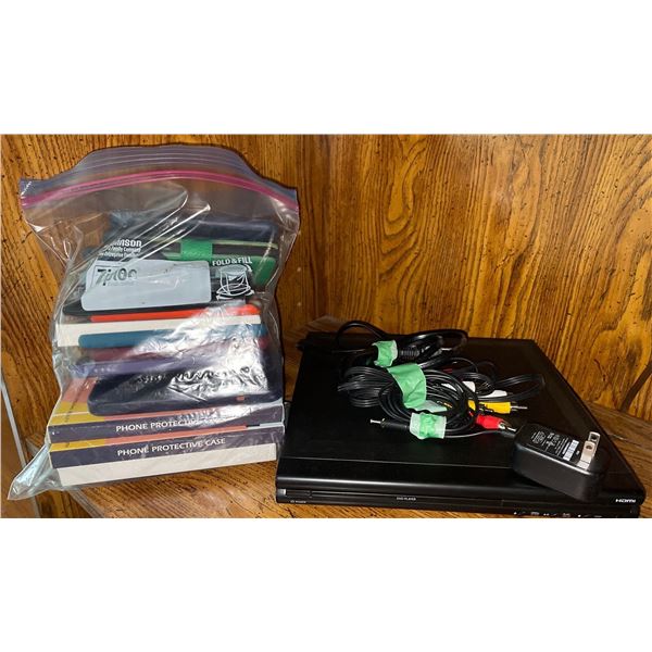 HDMI DVD Player w/ Assorted Phone Cases
