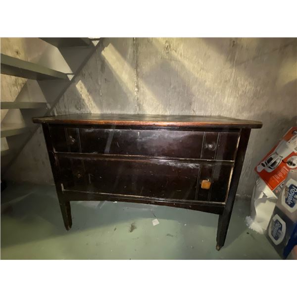 Antique Wood Dressing Table 42x15x33 Dresser Mid Century