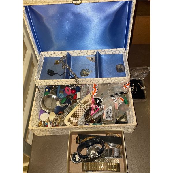 Vintage Jewelry Box & It's Contents
