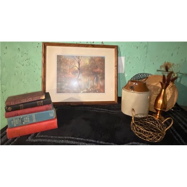 Landscape Portrait w/ Assorted Decorative Collectables