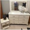 Image 1 : Vintage Dressing Table Combo 6 Drawer Dresser w/ Mirror 61x17x54